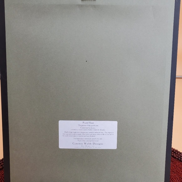 Connected by Love Puzzle heart  pewter wall plate frame By, Cynthia Webb (49)** - Picture 3 of 12